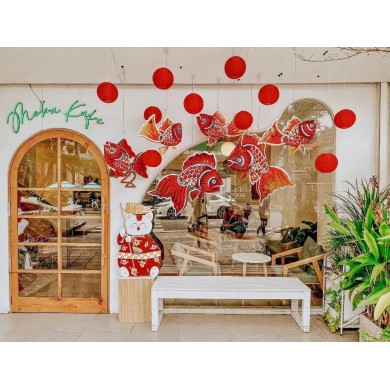 Cho thuê tiểu cảnh trang trí Trung Thu quán cafe Cho thuê tiểu cảnh trang trí Trung Thu quán cafe